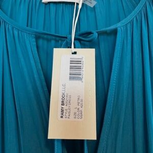 Ramy Brook Long Sleeve Paisley Mini Dress - NEW - Teal Color - Size L